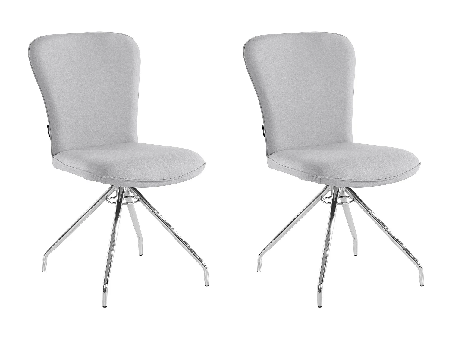 Carla | Fauteuil de salle à manger en tissu Gris, 2 pièces