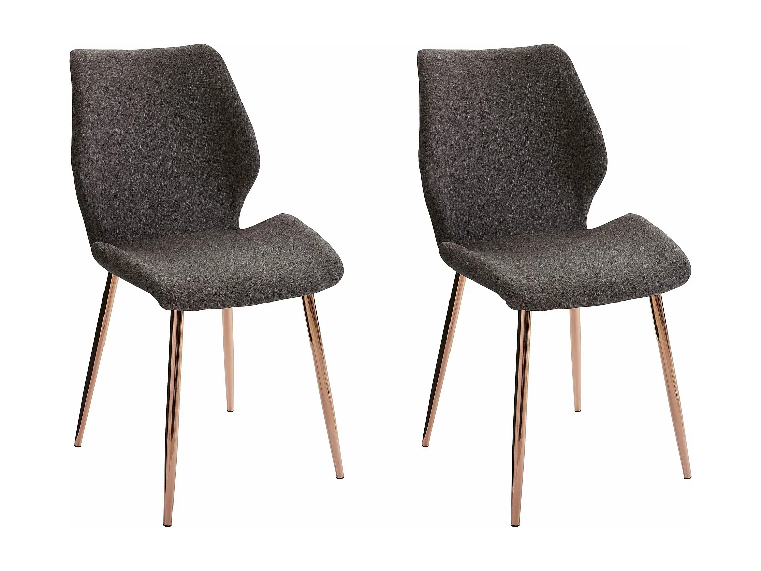 Ayla | Chaise en tissu anthracite, 2 pièces