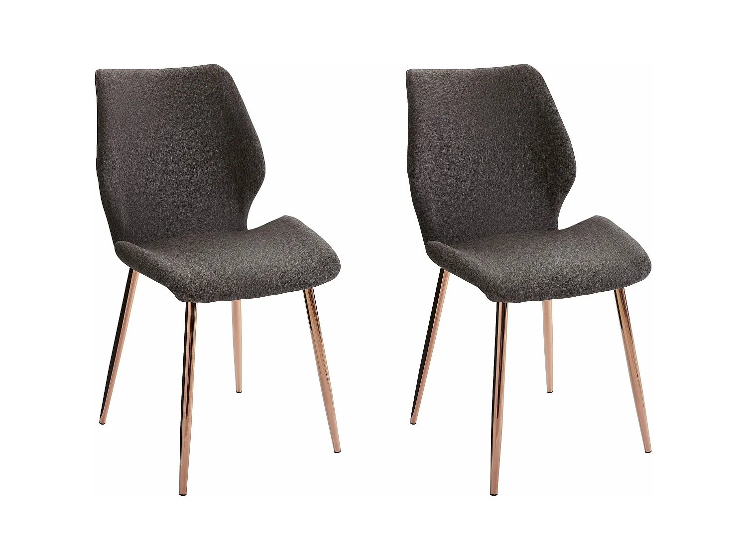 Ayla | Chaise en tissu anthracite, 2 pièces