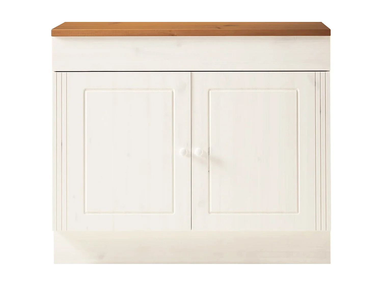 Anita | Armário de lavatório com 2 portas em Pinho Branco Mel