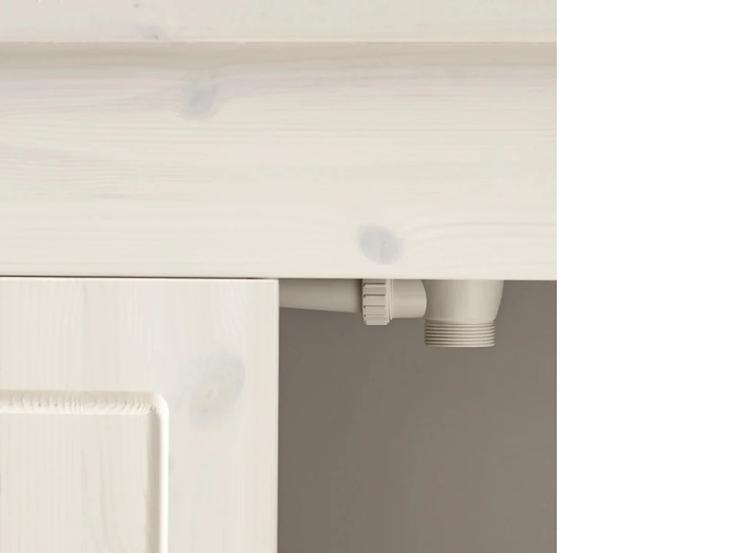 Anita | Meuble évier avec 2 portes en pin blanc