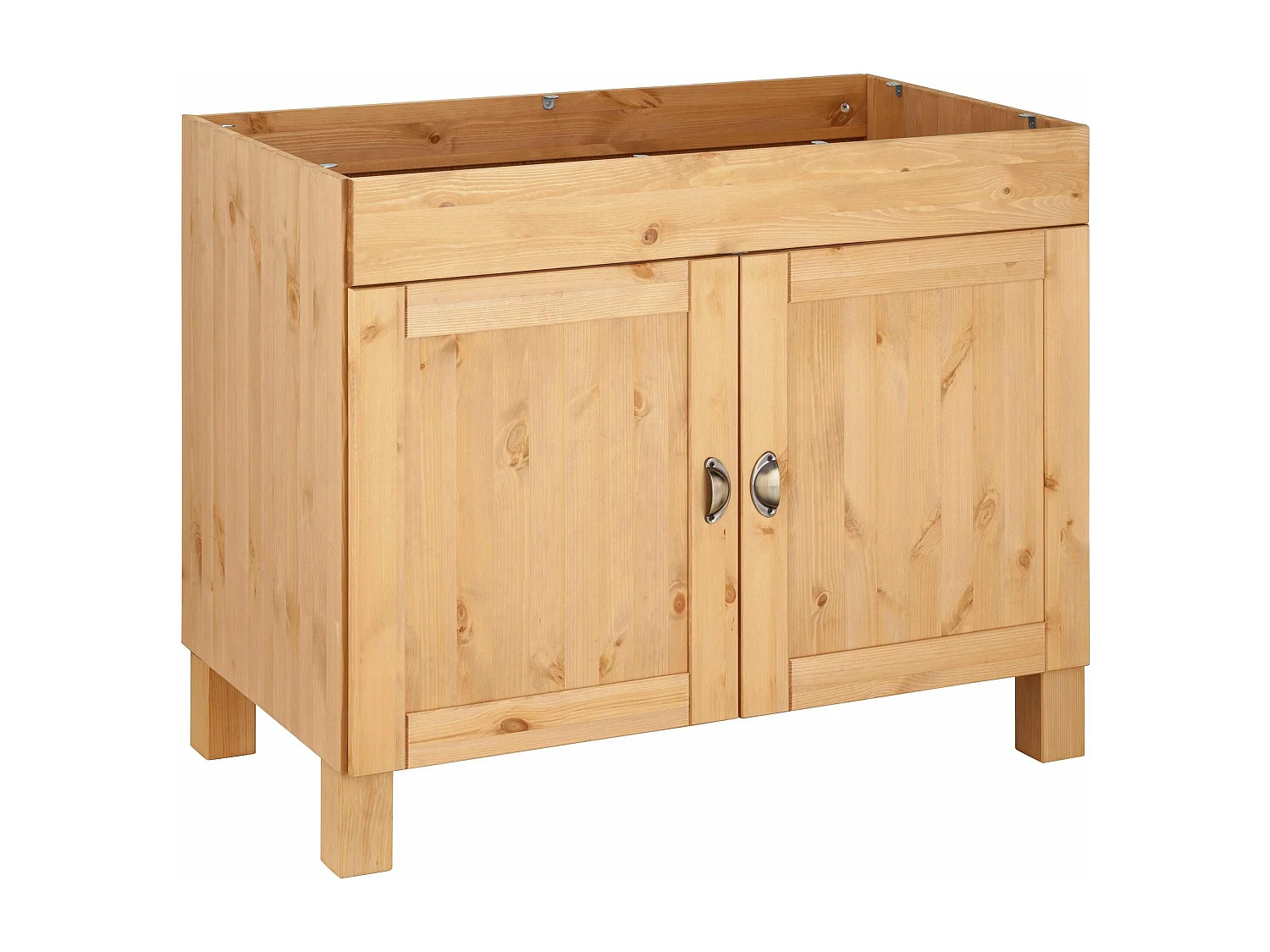 Oslo | Meuble évier 100 cm avec 2 portes en pin teinté