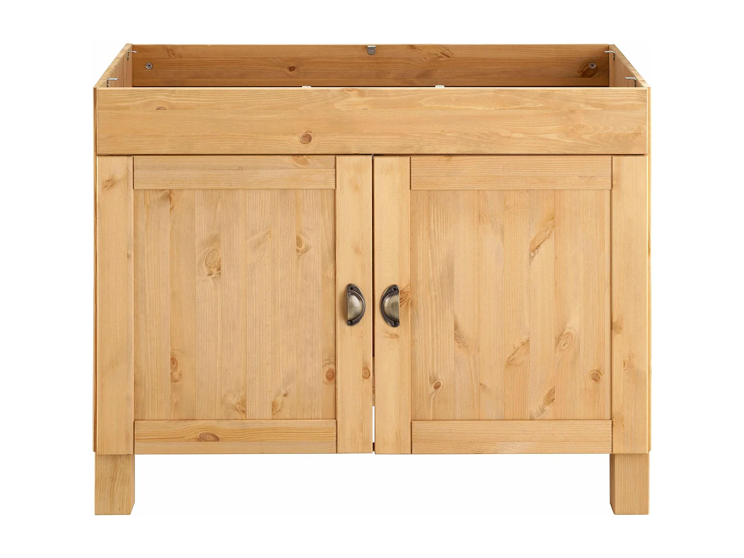 Oslo | Meuble évier 100 cm avec 2 portes en pin teinté