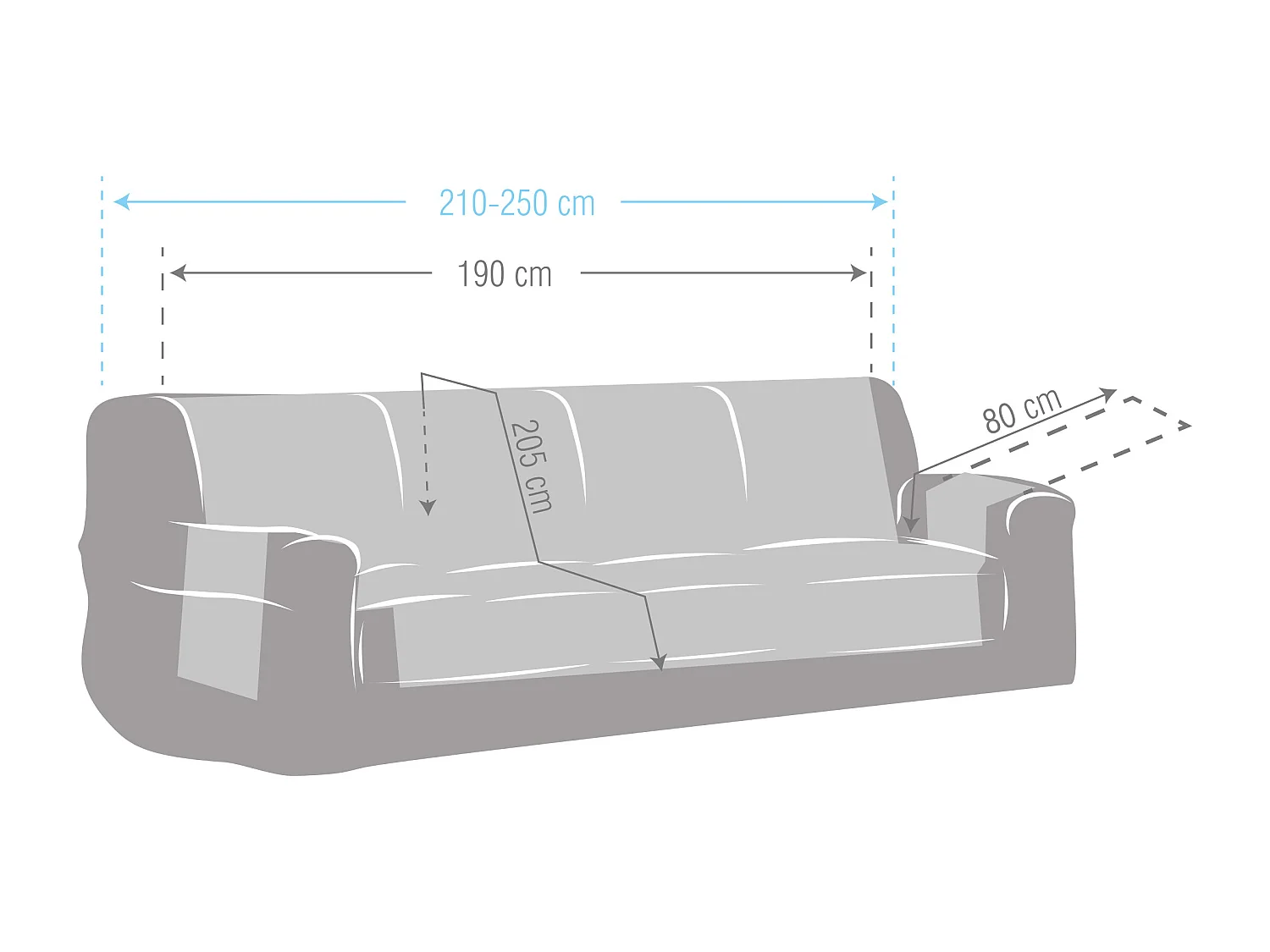 Funda acolchoada reversível Michelle para sofá de 4 lugares cor 09 Telha