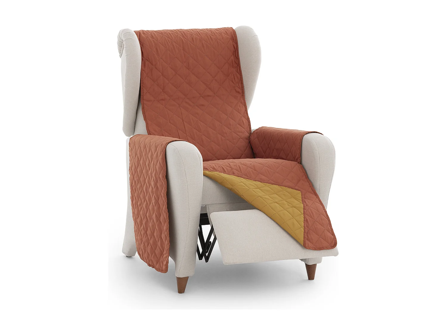 Funda acolchoada reversível Michelle para sofá de 1 lugar cor 09 Telha