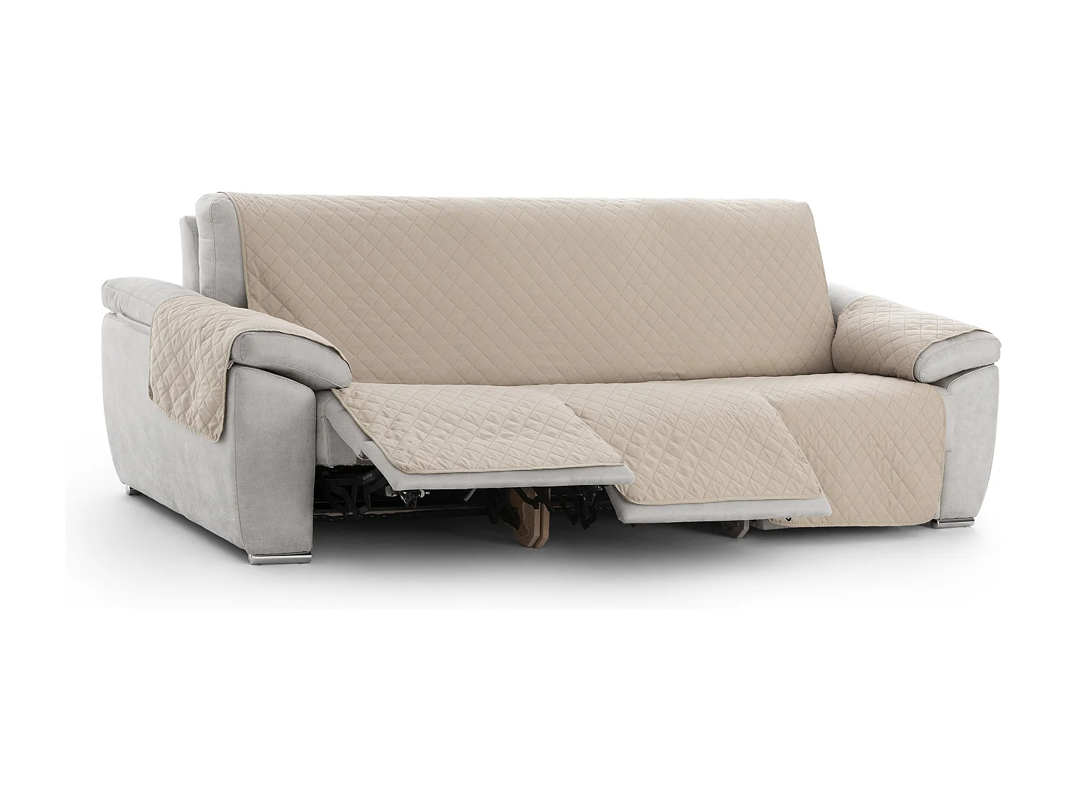 Funda acolchoada reversível para sofá Relax Michelle tamanho 3 lugares com 3 aberturas C/00