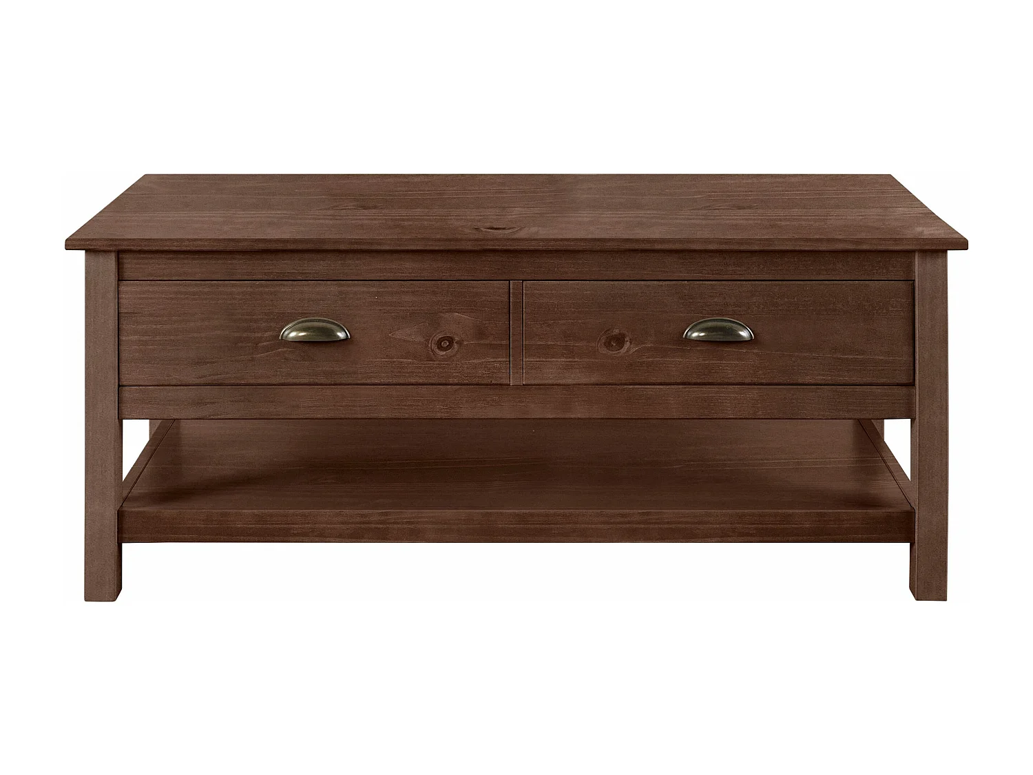Harry | Table basse avec 2 tiroirs en pin marron