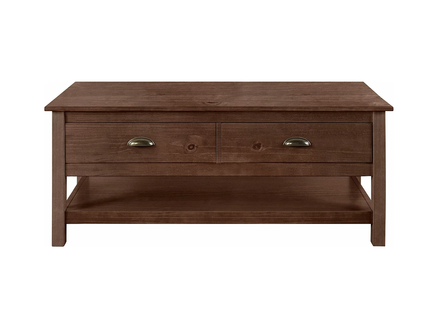 Harry | Table basse avec 2 tiroirs en pin marron