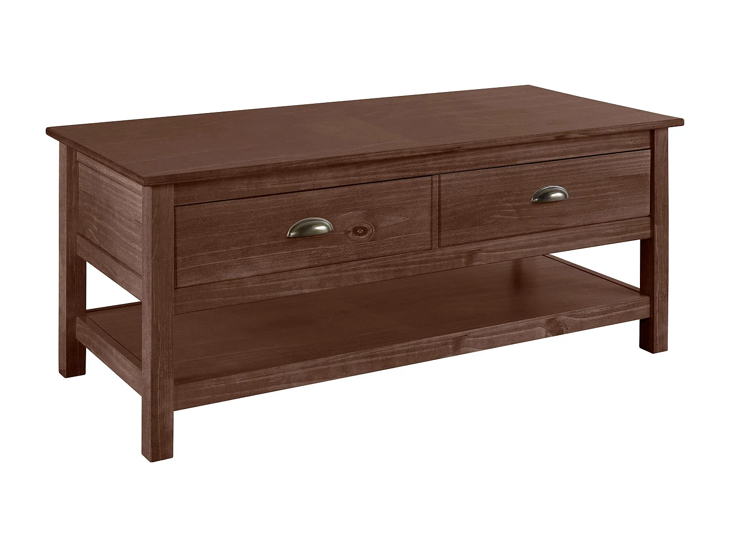 Harry | Salontafel met 2 Laden in Grenen Bruin