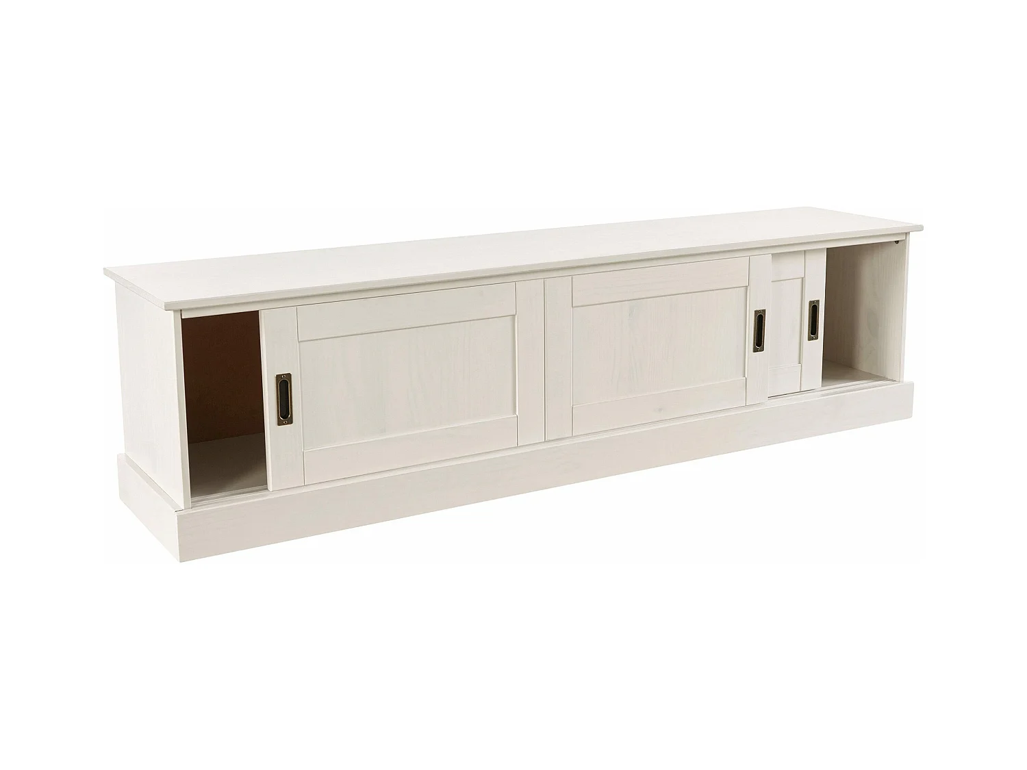 Harry | Mueble bajo con 3 puertas correderas en pino lacado blanco