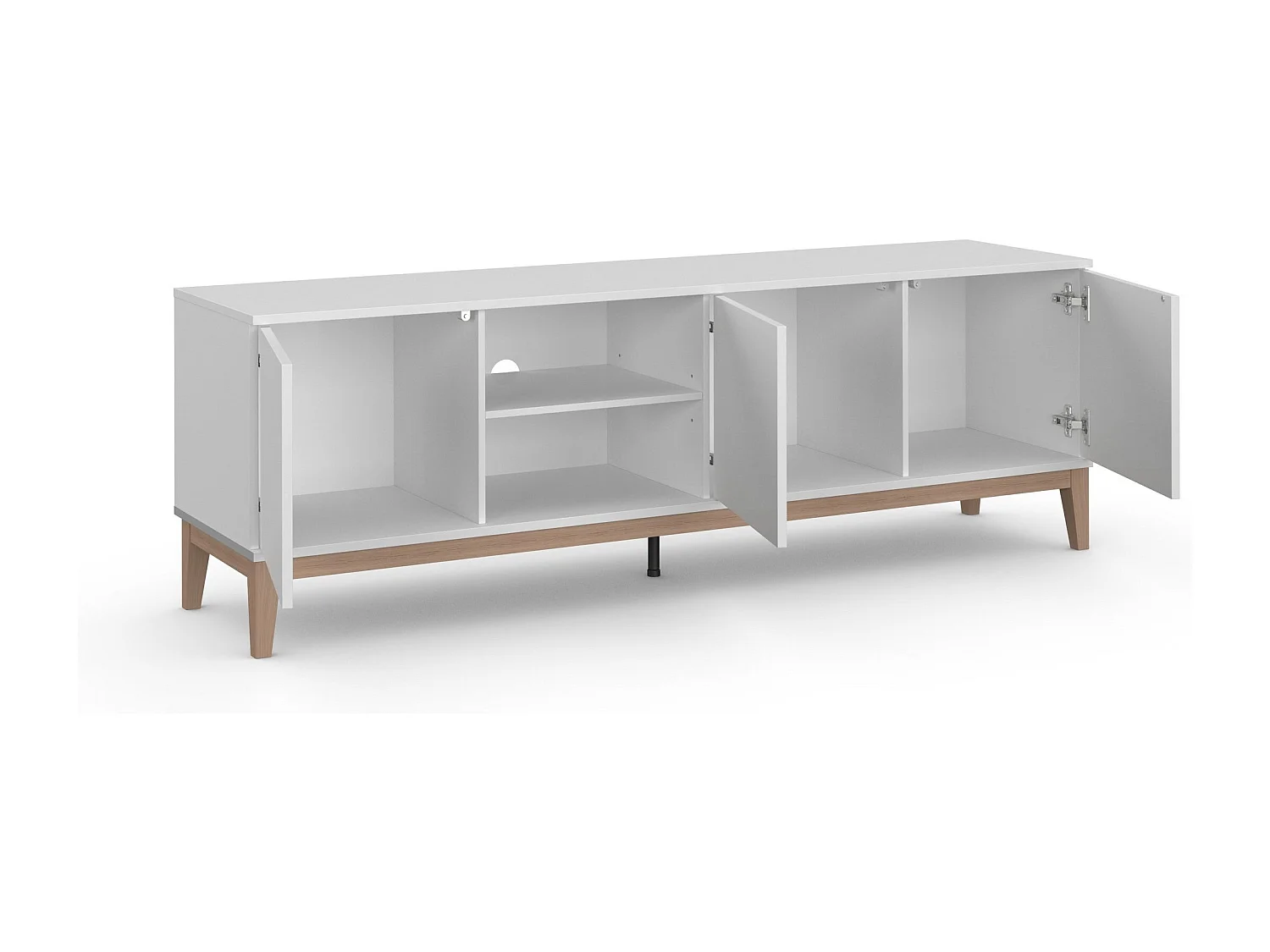 Pelle | Mueble bajo con 3 puertas en MDF blanco