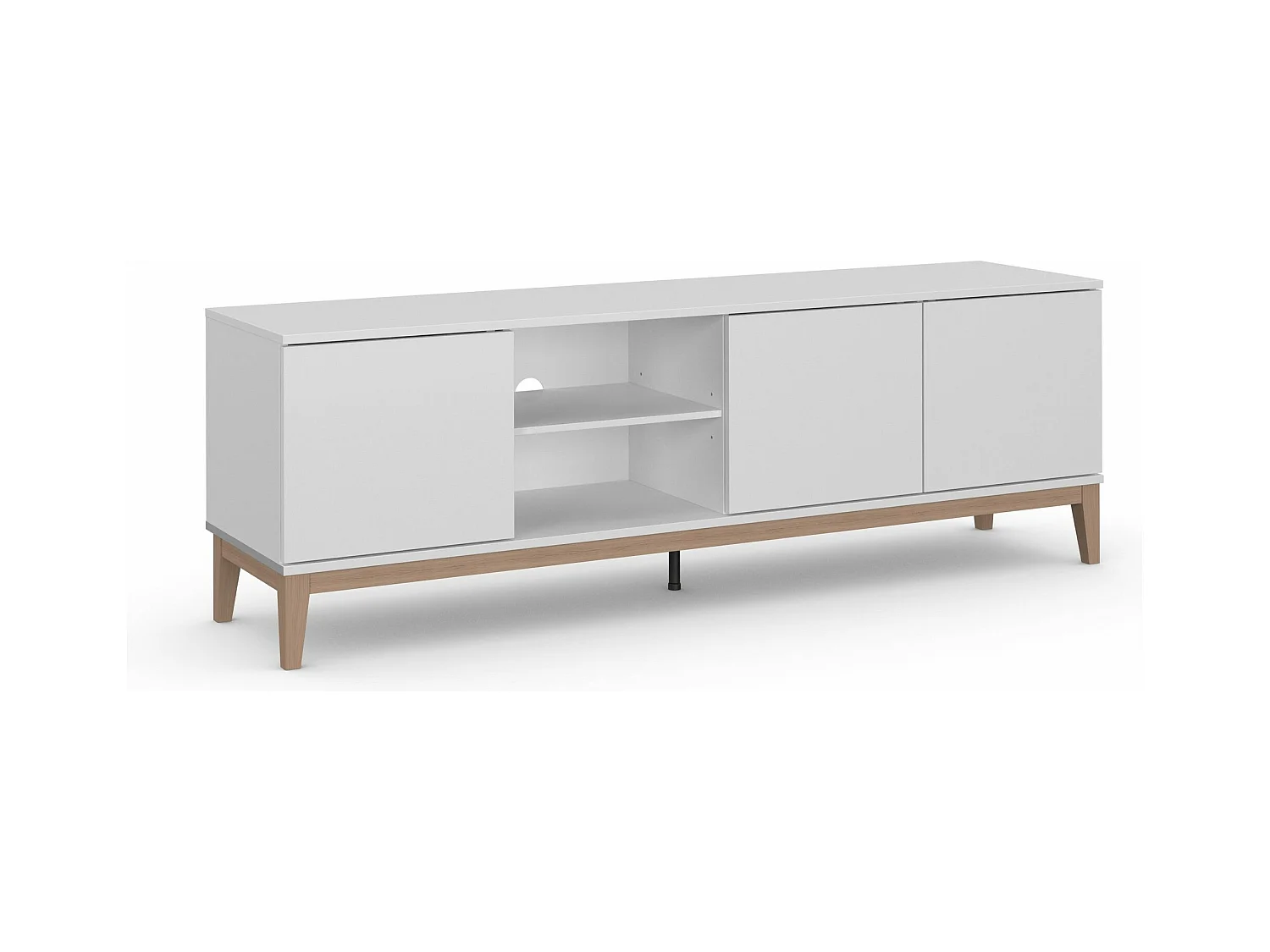 Pelle | Meuble TV avec 3 portes en MDF blanc