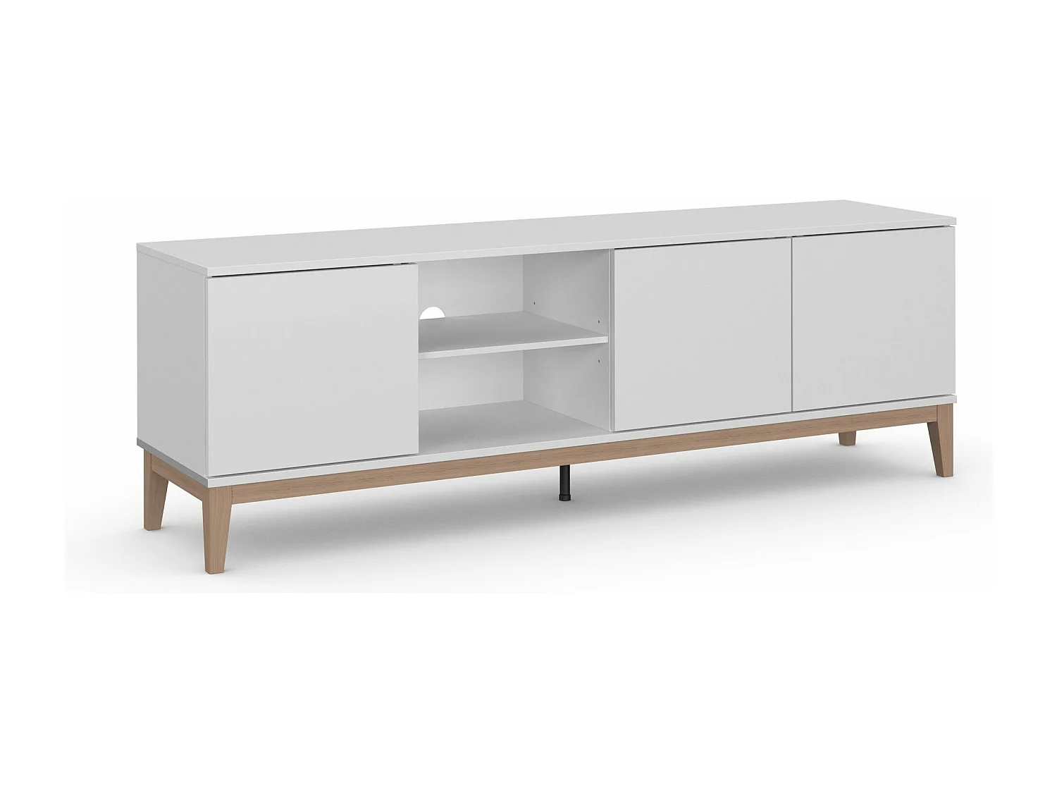 Pelle | Meuble TV avec 3 portes en MDF blanc