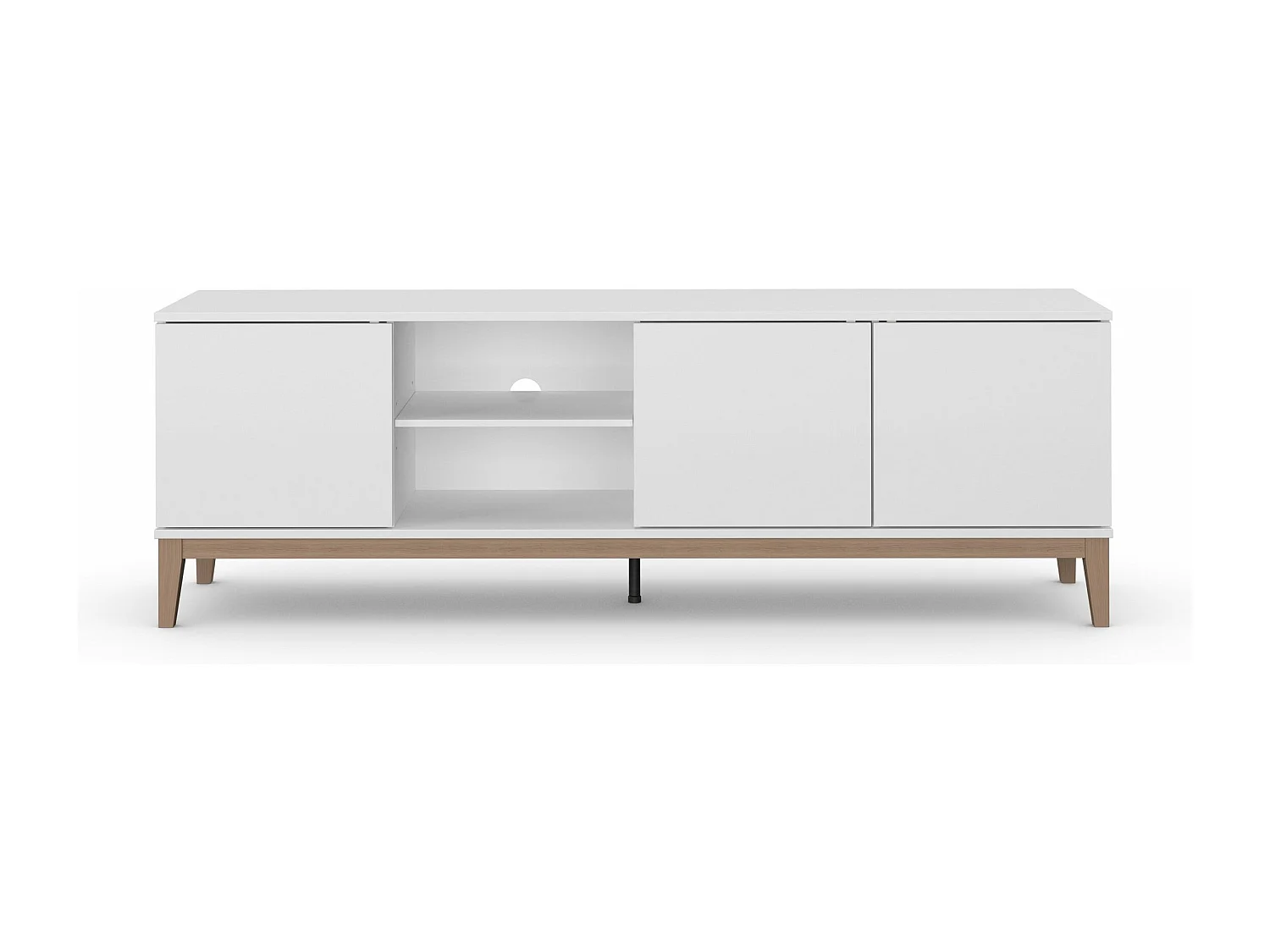 Pelle | Meuble TV avec 3 portes en MDF blanc