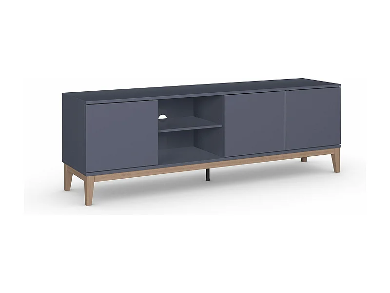 Pelle | Mueble bajo con 3 puertas en MDF Gris