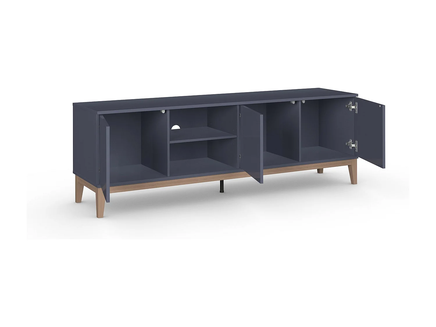 Pelle | Meuble TV avec 3 portes en MDF gris