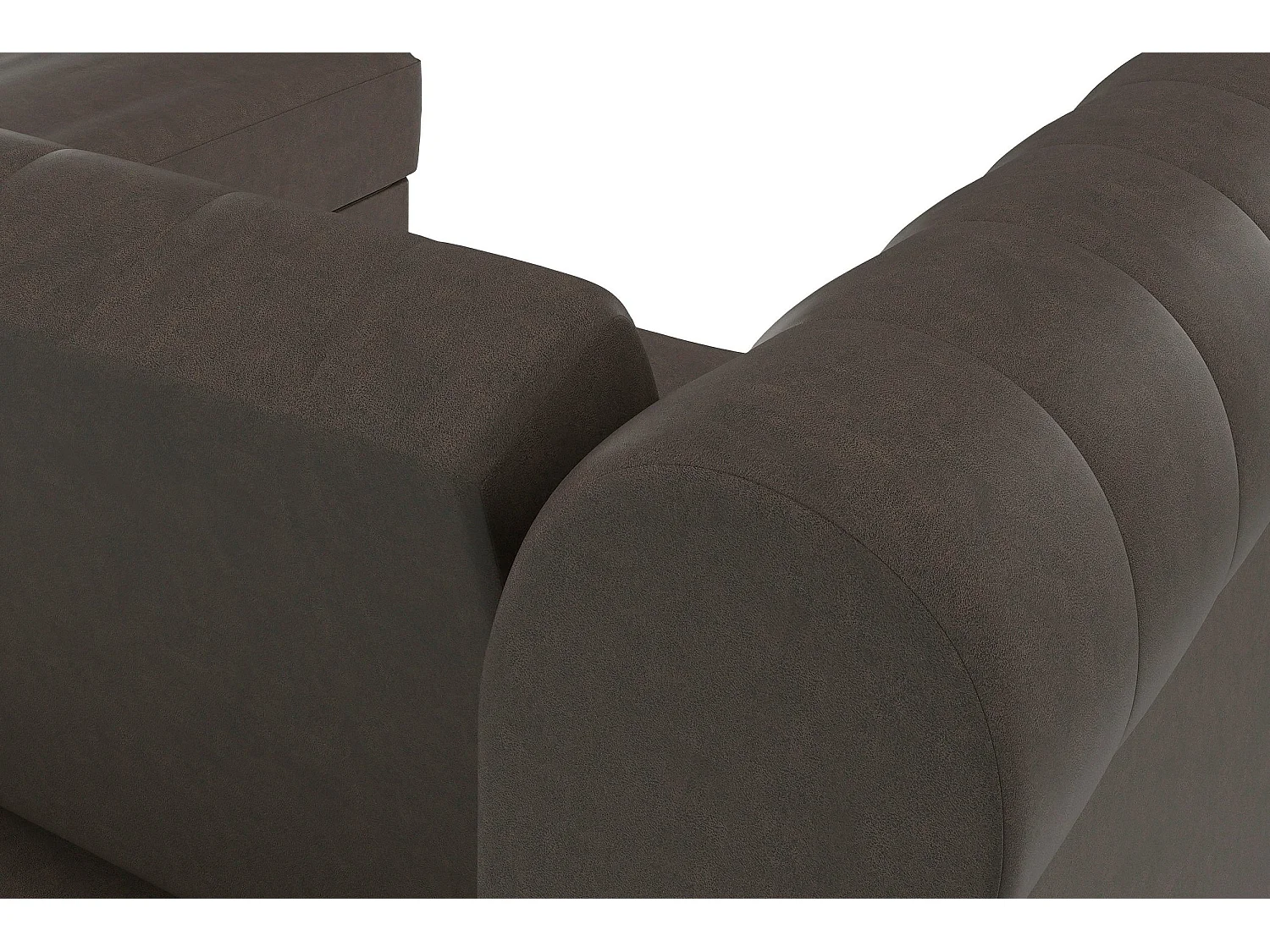Felix | Canapé-lit avec chaise longue en microfibre marron foncé