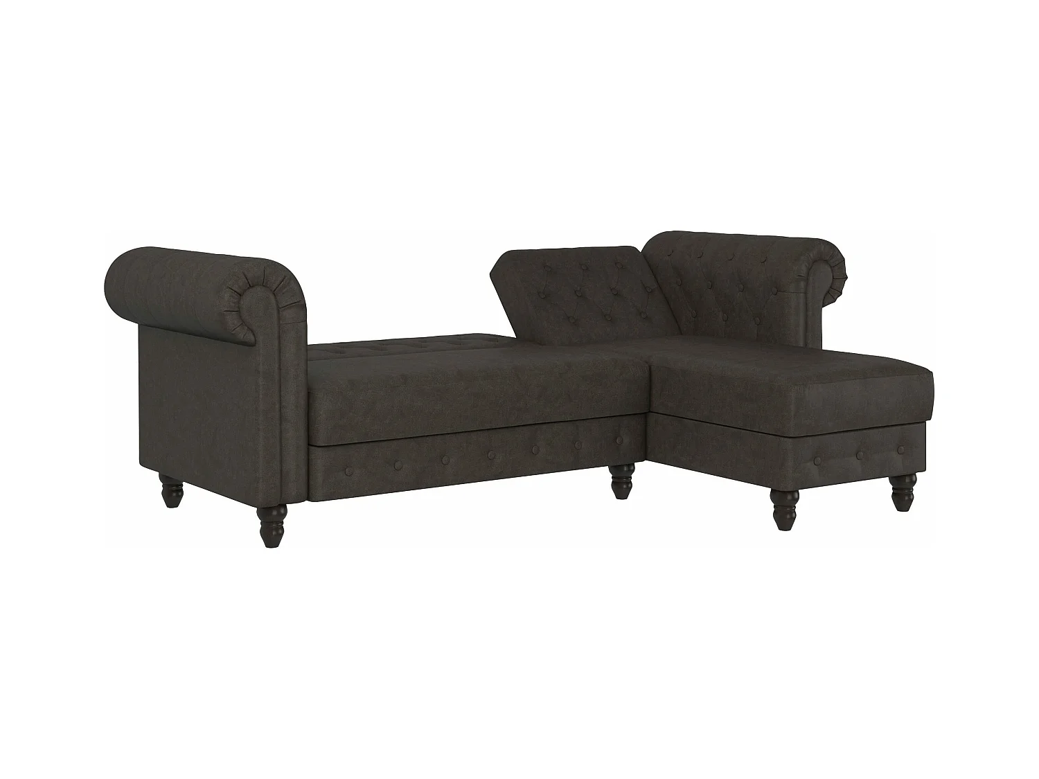 Felix | Slaapbank Chaise Longue in Microvezel Antraciet