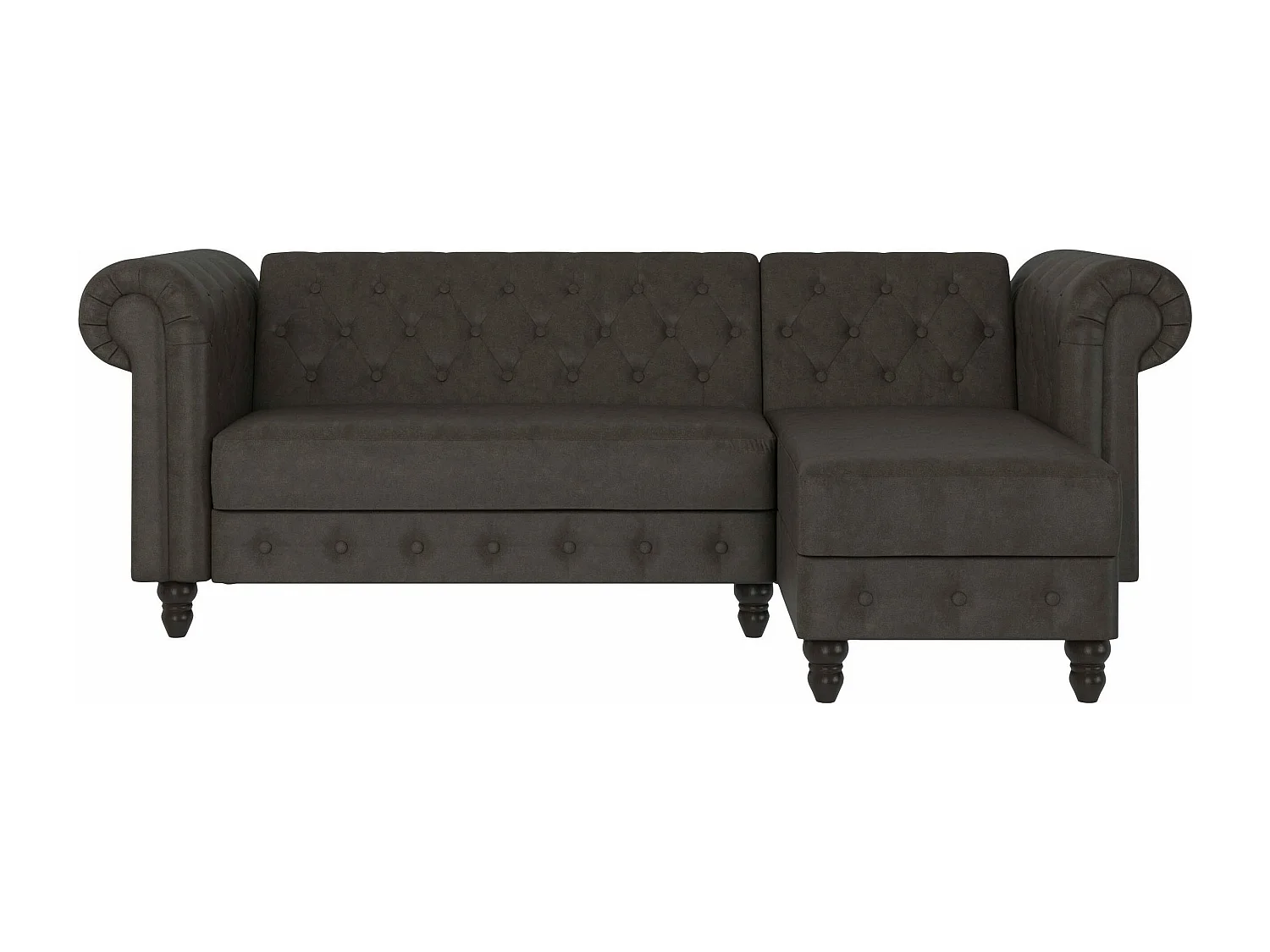 Felix | Canapé-lit avec chaise longue en microfibre anthracite
