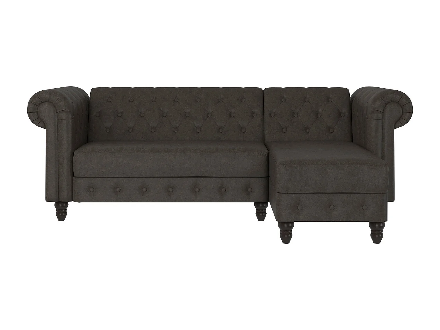 Felix | Canapé-lit avec chaise longue en microfibre anthracite