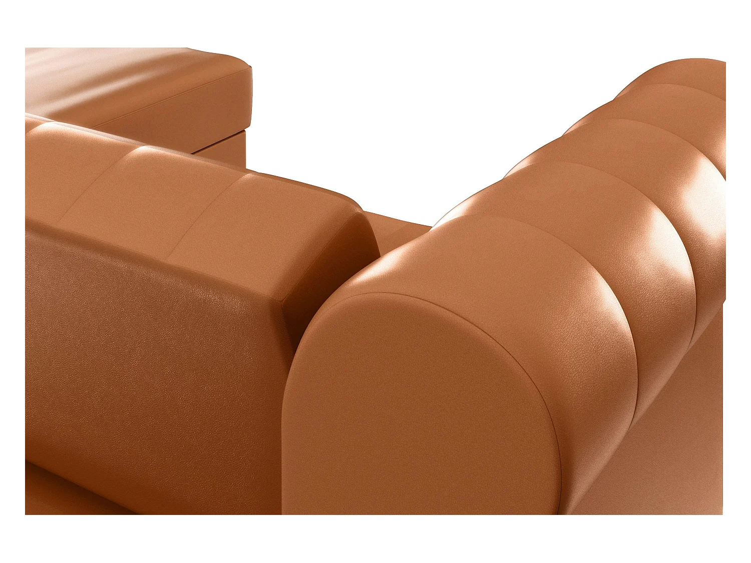 Felix | Sofá Cama Chaise Longue en PU Coñac