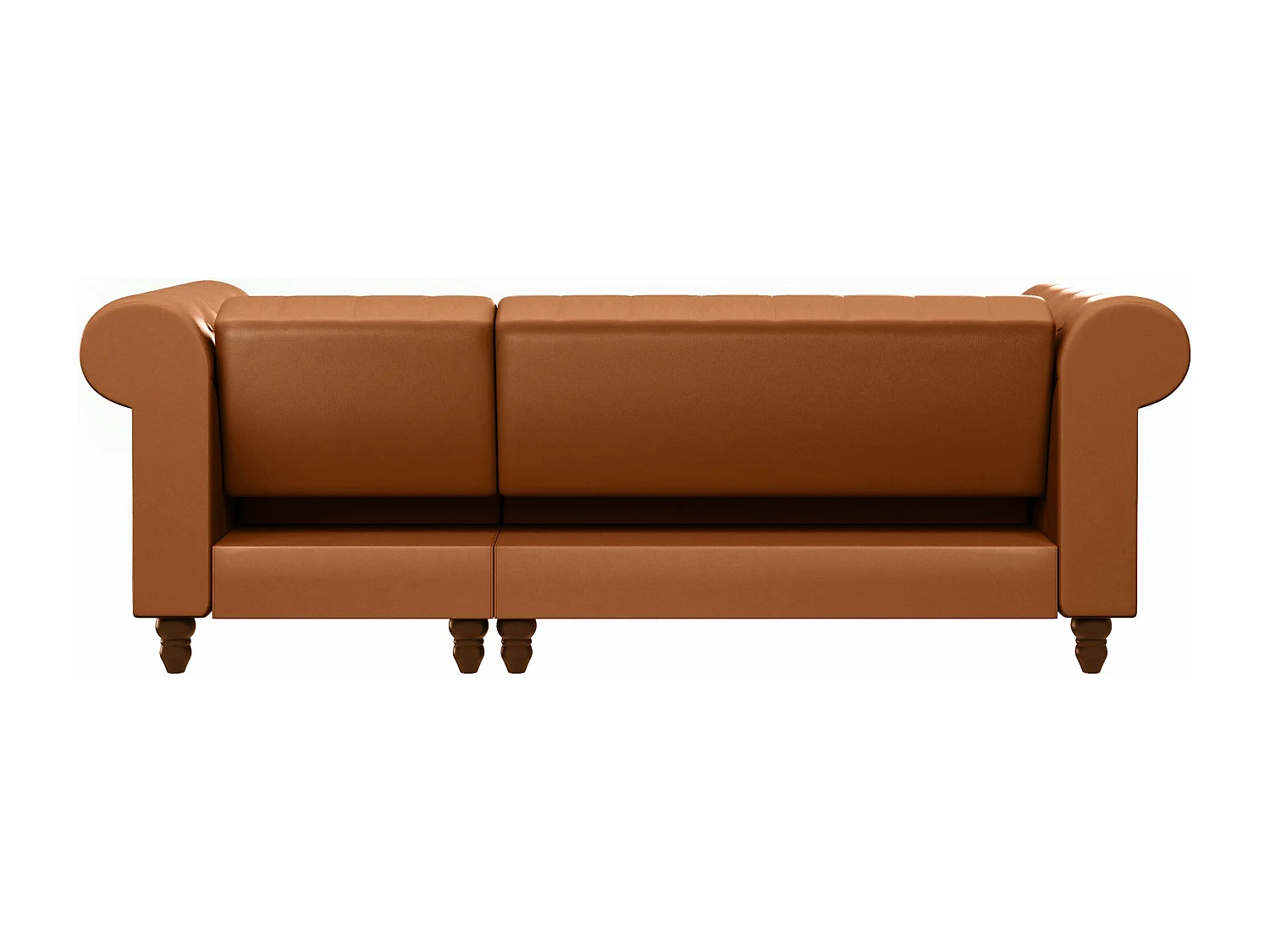 Felix | Canapé-lit 3 places avec chaise longue en PU cognac