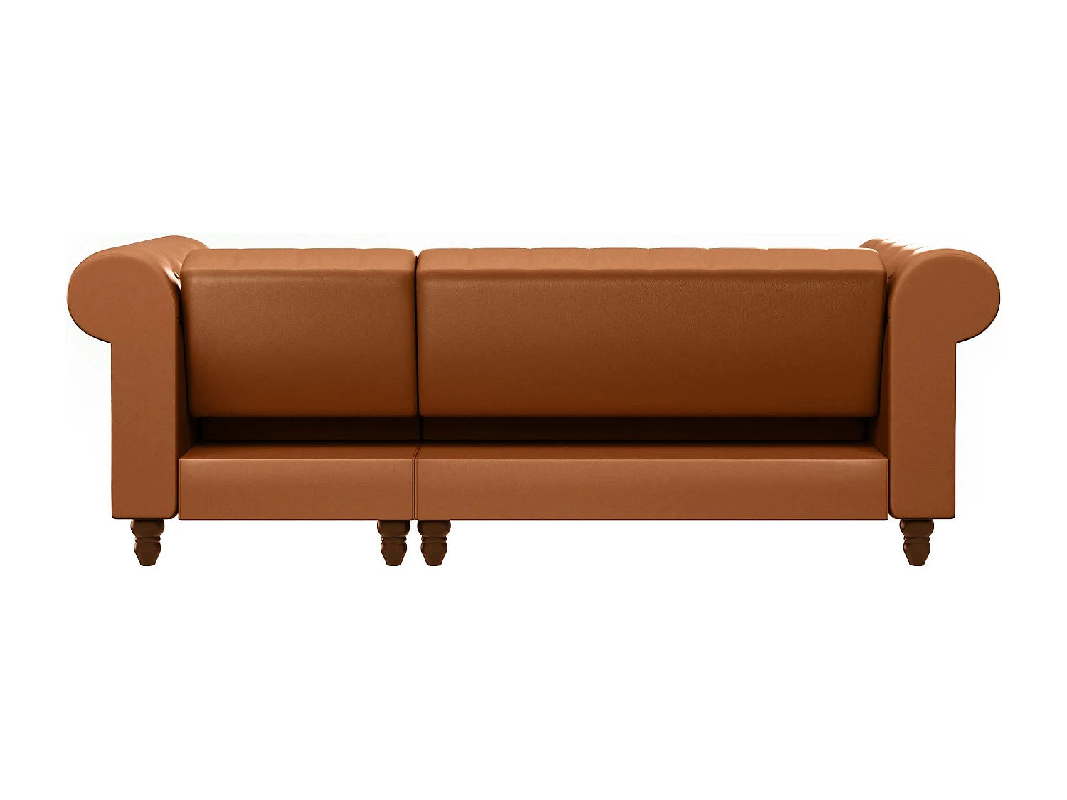 Felix | Canapé-lit 3 places avec chaise longue en PU cognac