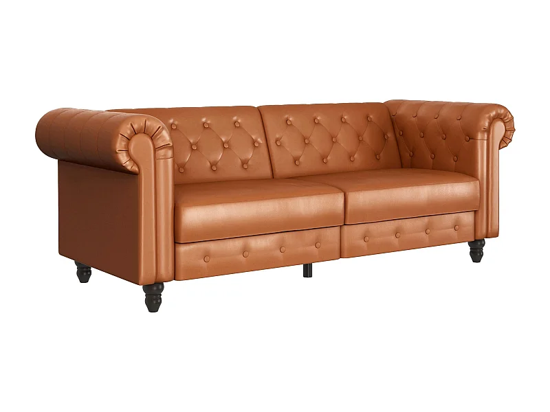 Felix | Canapé-lit 3 places en PU cognac