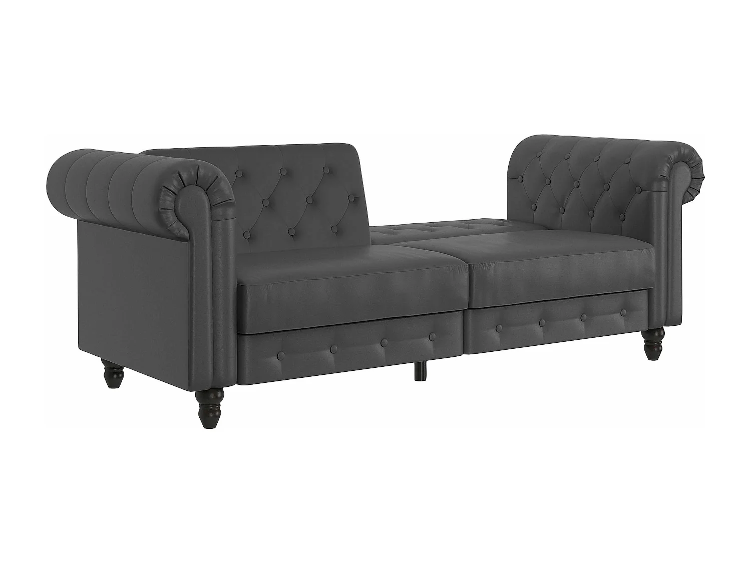 Felix | Sofá-cama de 3 lugares PU cinzento