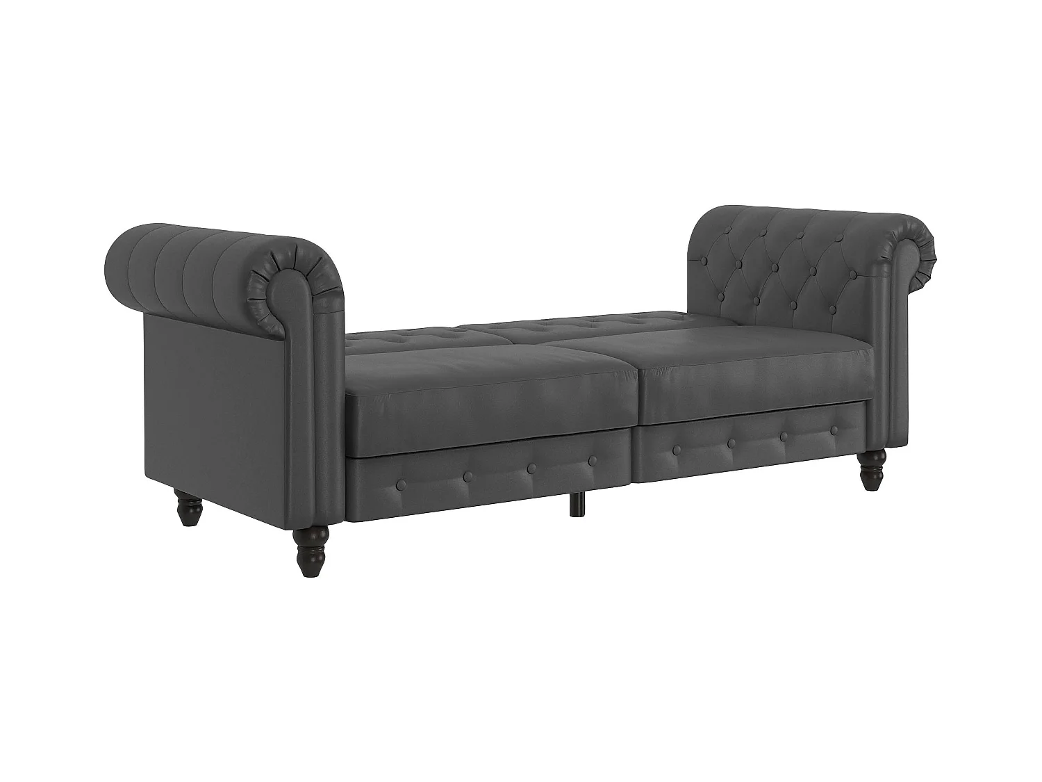 Felix | Sofá-cama de 3 lugares PU cinzento