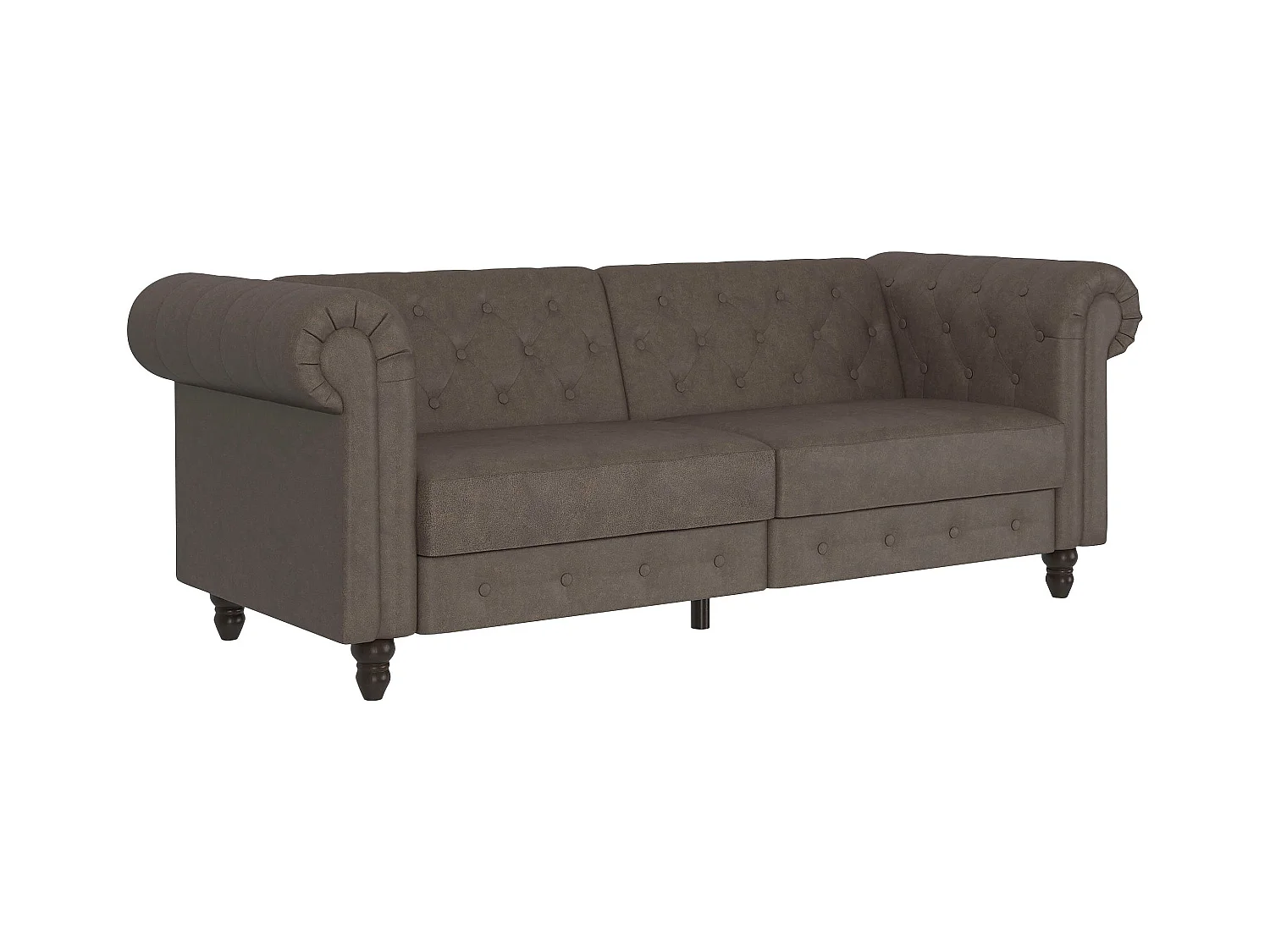 Felix | Canapé-lit 3 places en microfibre marron foncé