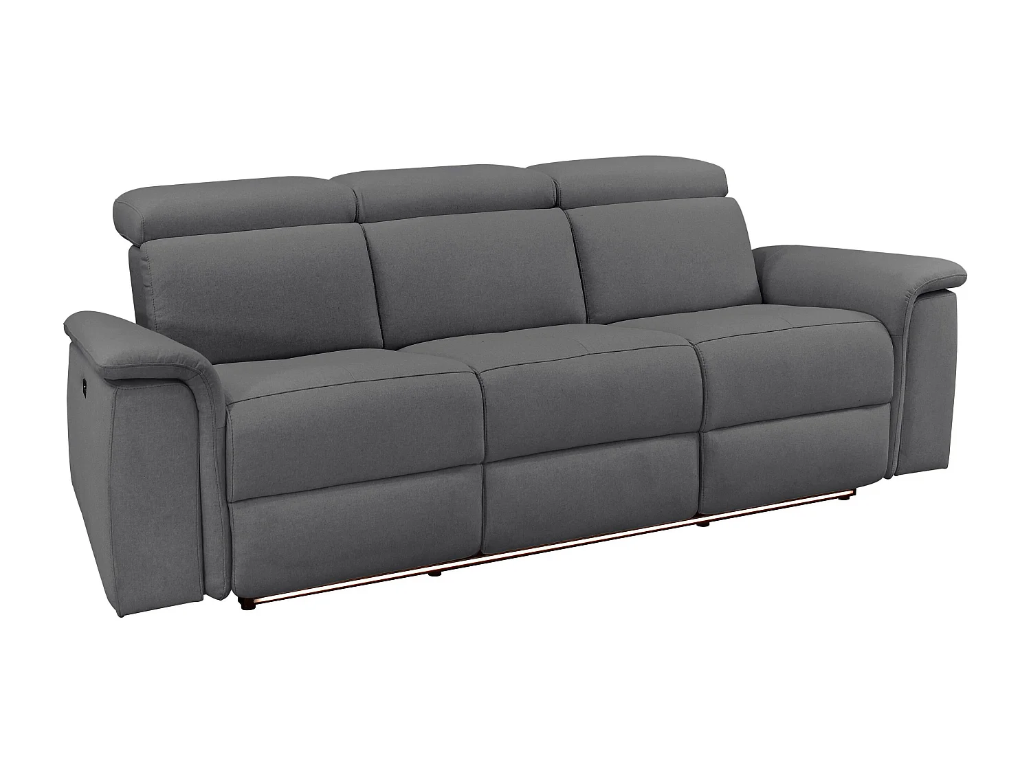 Pareli | Canapé 3 places avec fonction Manuel en tissu anthracite