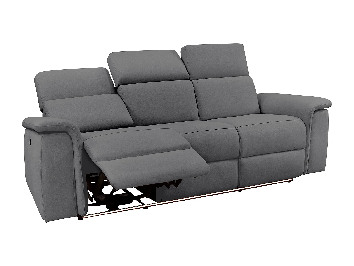 Pareli | Canapé 3 places avec fonction Manuel en tissu anthracite