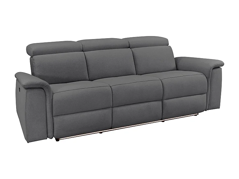 Pareli | Canapé 3 places avec fonction Manuel en tissu anthracite
