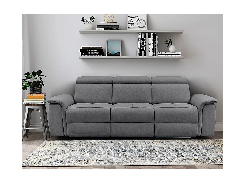 Sofa 3 zits met Manuel functie in stof antraciet