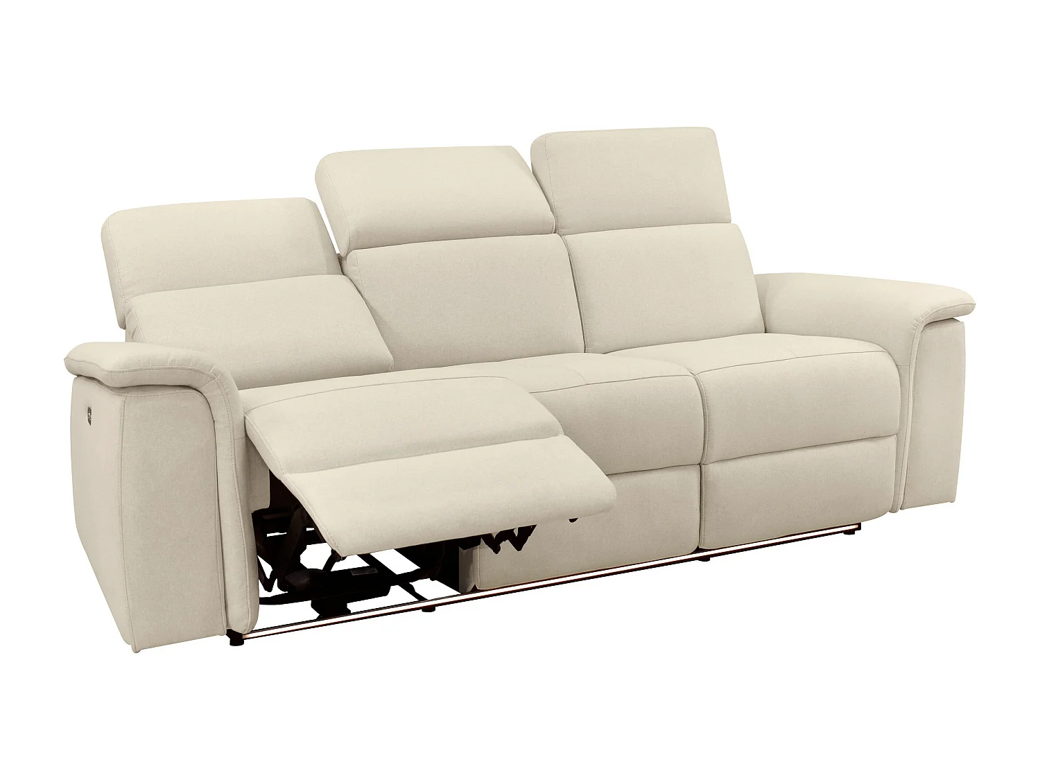 Pareli | Canapé 3 places avec fonction électrique en tissu sand