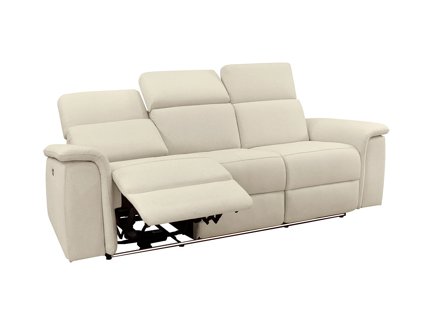 Pareli | Sofá 3 plazas con revestimiento eléctrico en tela arena