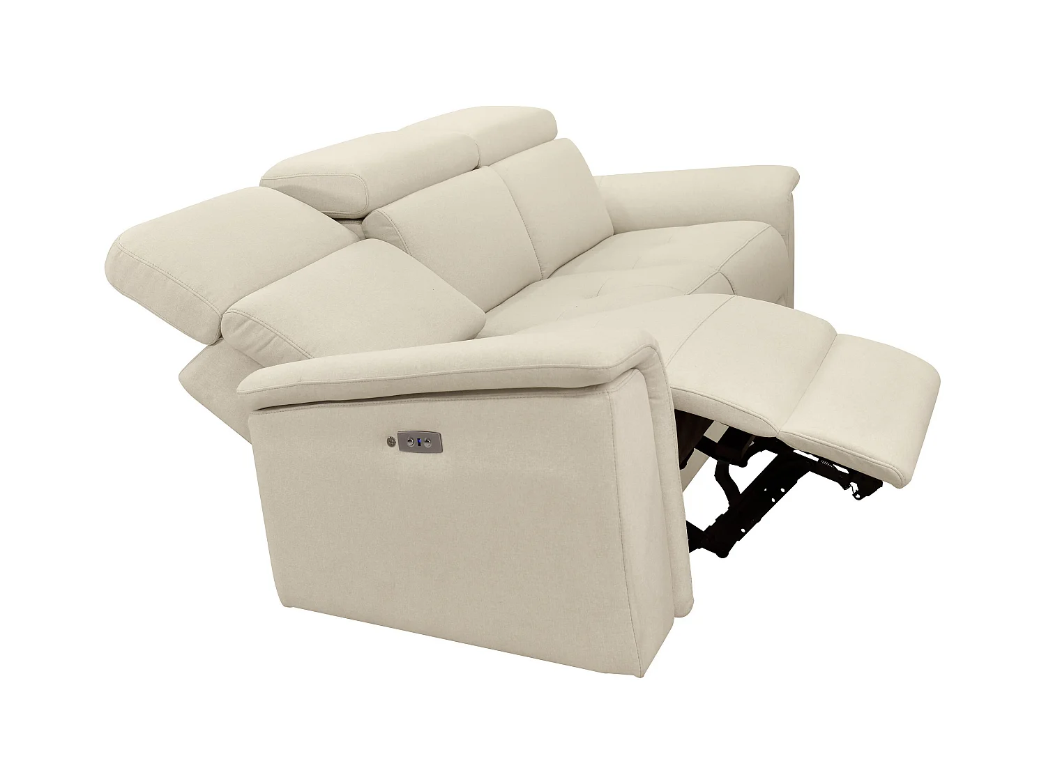 Pareli | Sofá 3 plazas con revestimiento eléctrico en tela arena