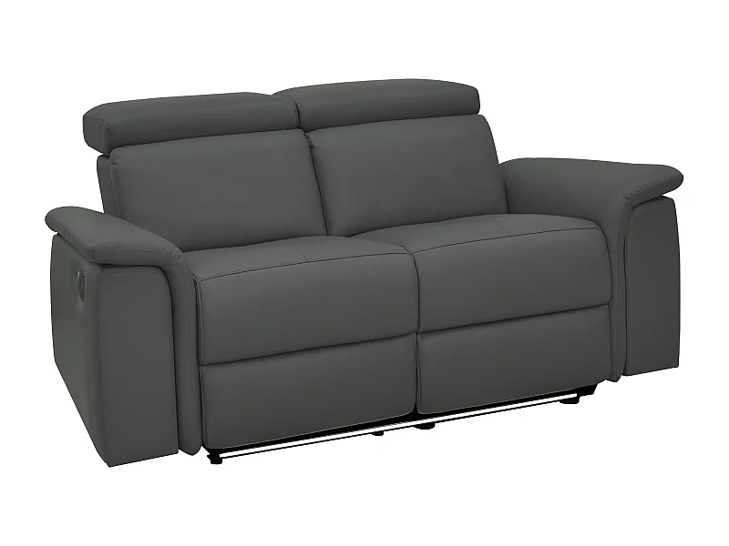 Pareli | Sofá 2 plazas con relax eléctrico en PU/piel Gris
