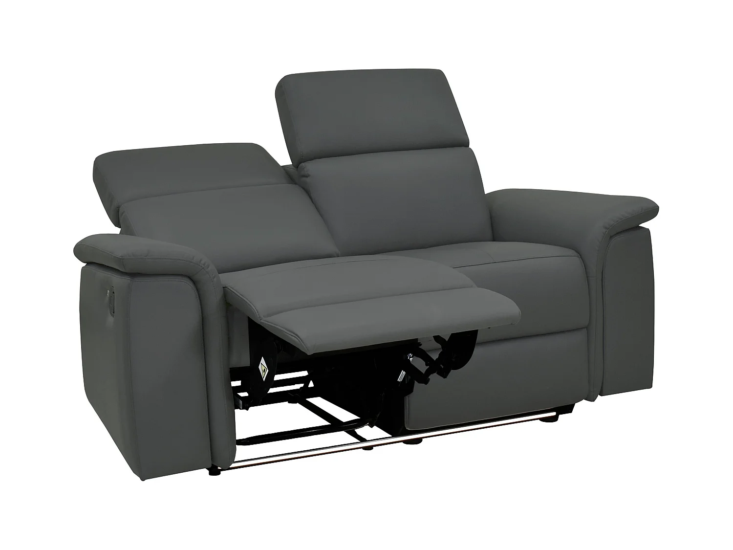 Pareli | Canapé 2 places avec fonction électrique en PU/cuir gris