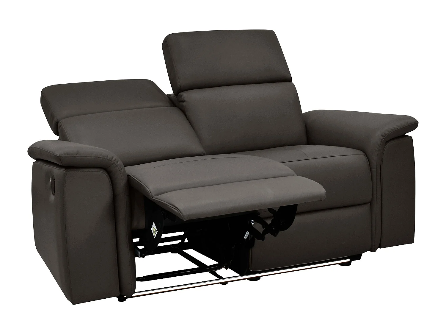 Pareli | Divano 2 posti con funzione relax elettrica in PU/pelle marrone