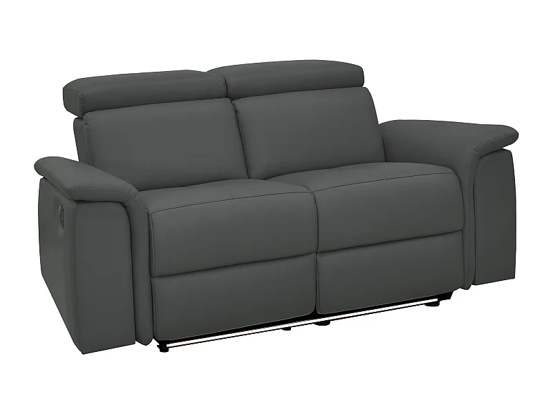 Pareli | Sofa 2 zits met Manuel Relax-functie in PU/leder grijs