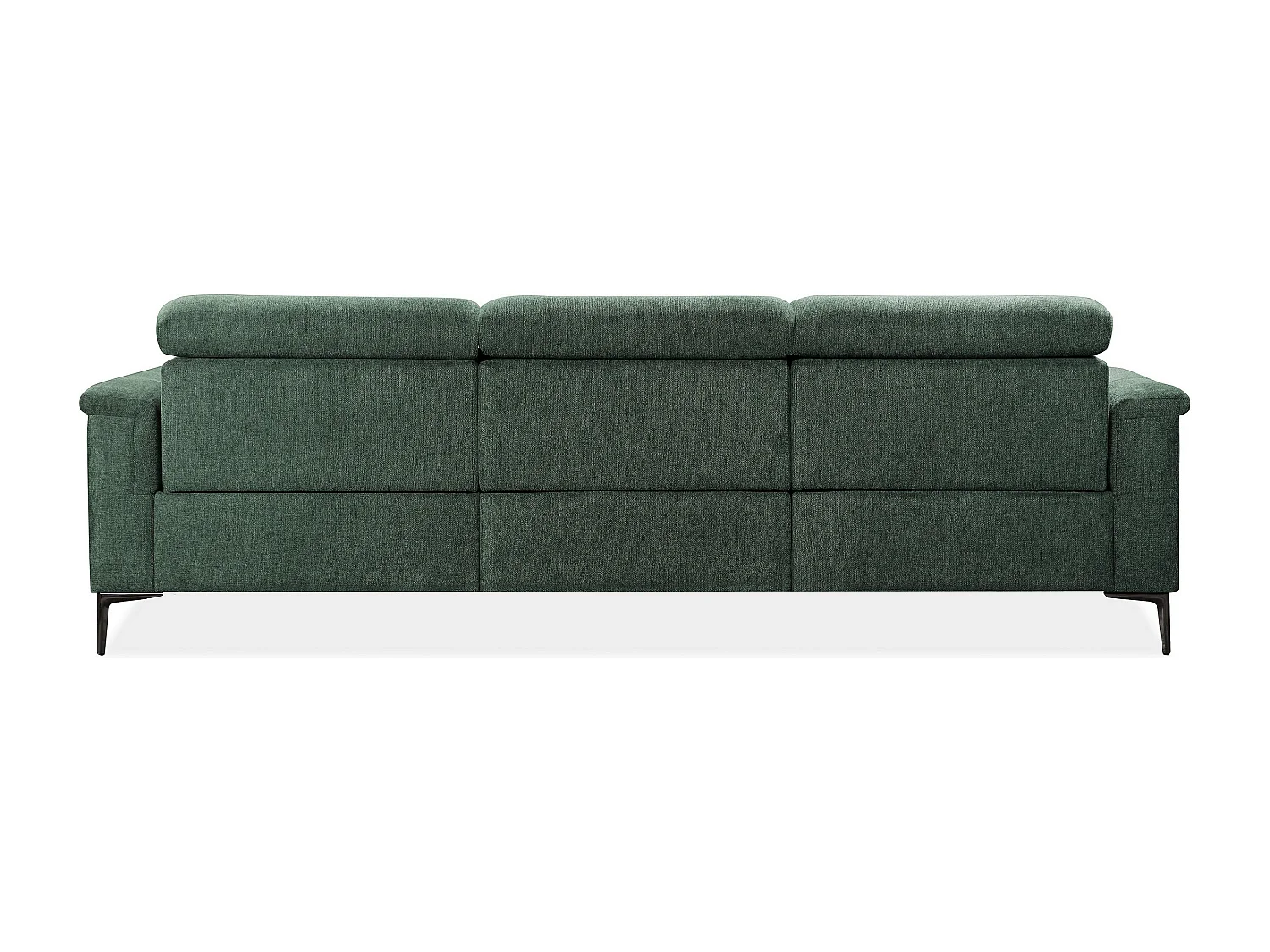 Lund | Canapé 3 places avec fonction manuel en tissu vert foncé