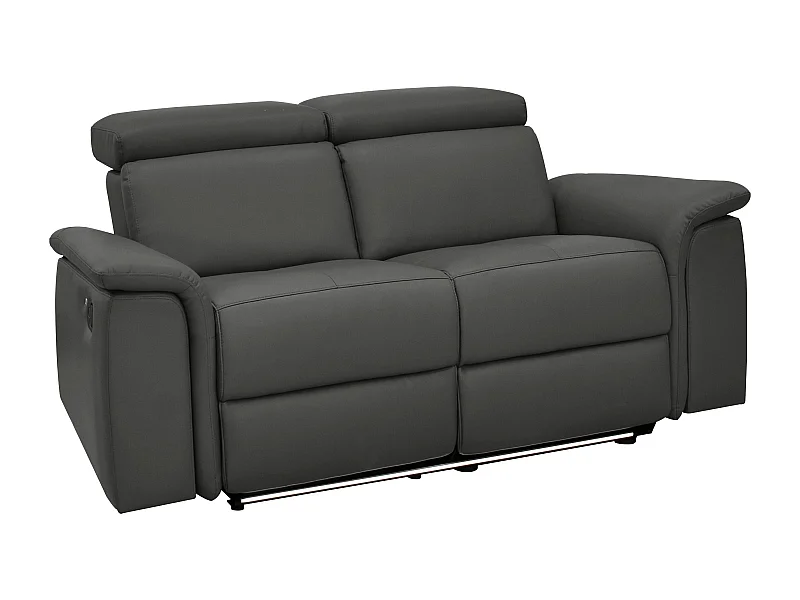 Pareli | Sofá 2 plazas con función relax eléctrica en PU negro