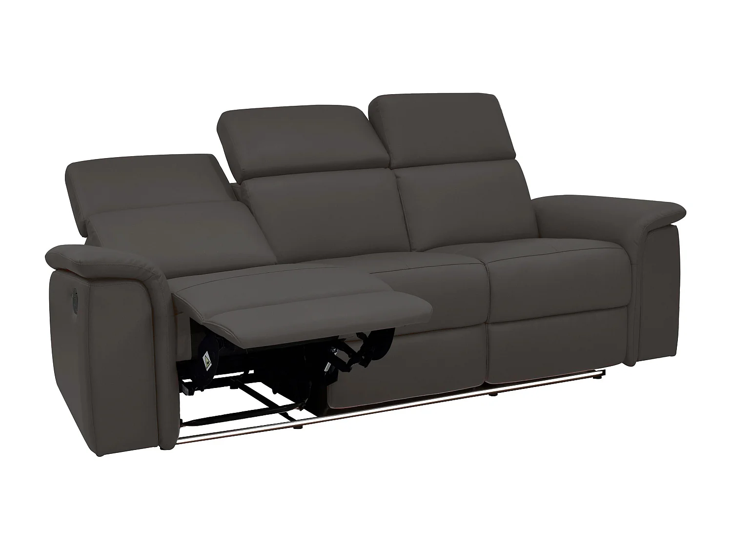 Pareli | Sofá 3 plazas con función Manuel en PU marrón