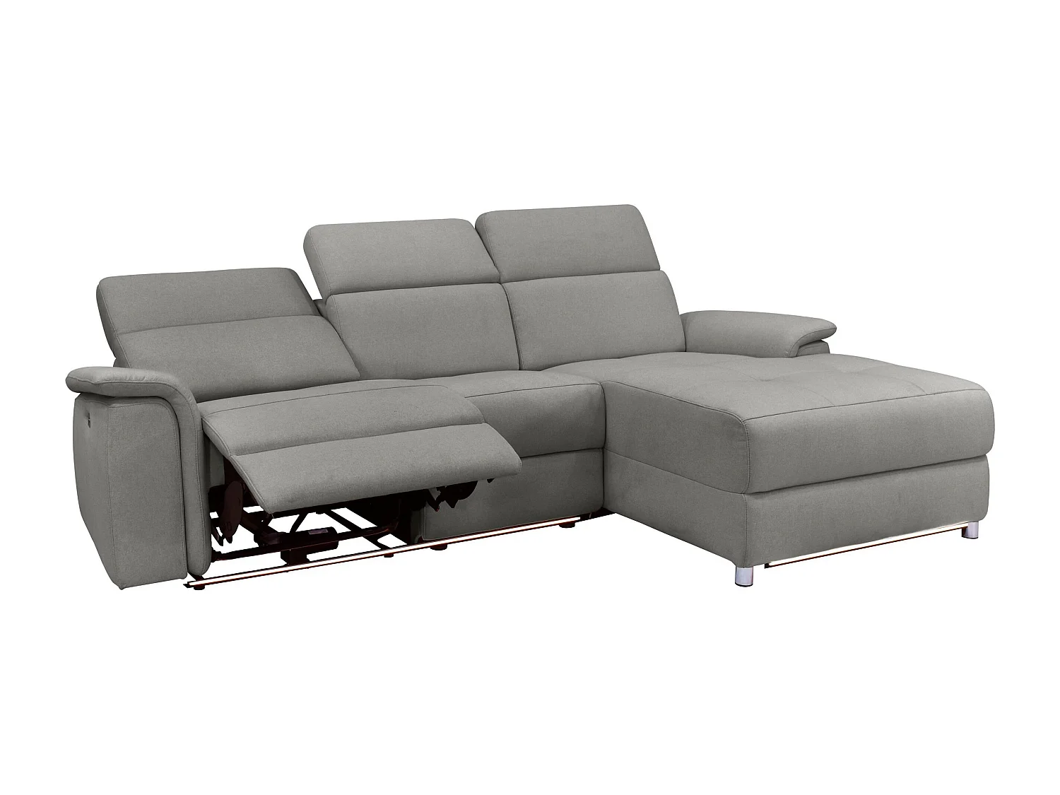 Pareli | Canapé 3 places avec fonction manuel tissu gris