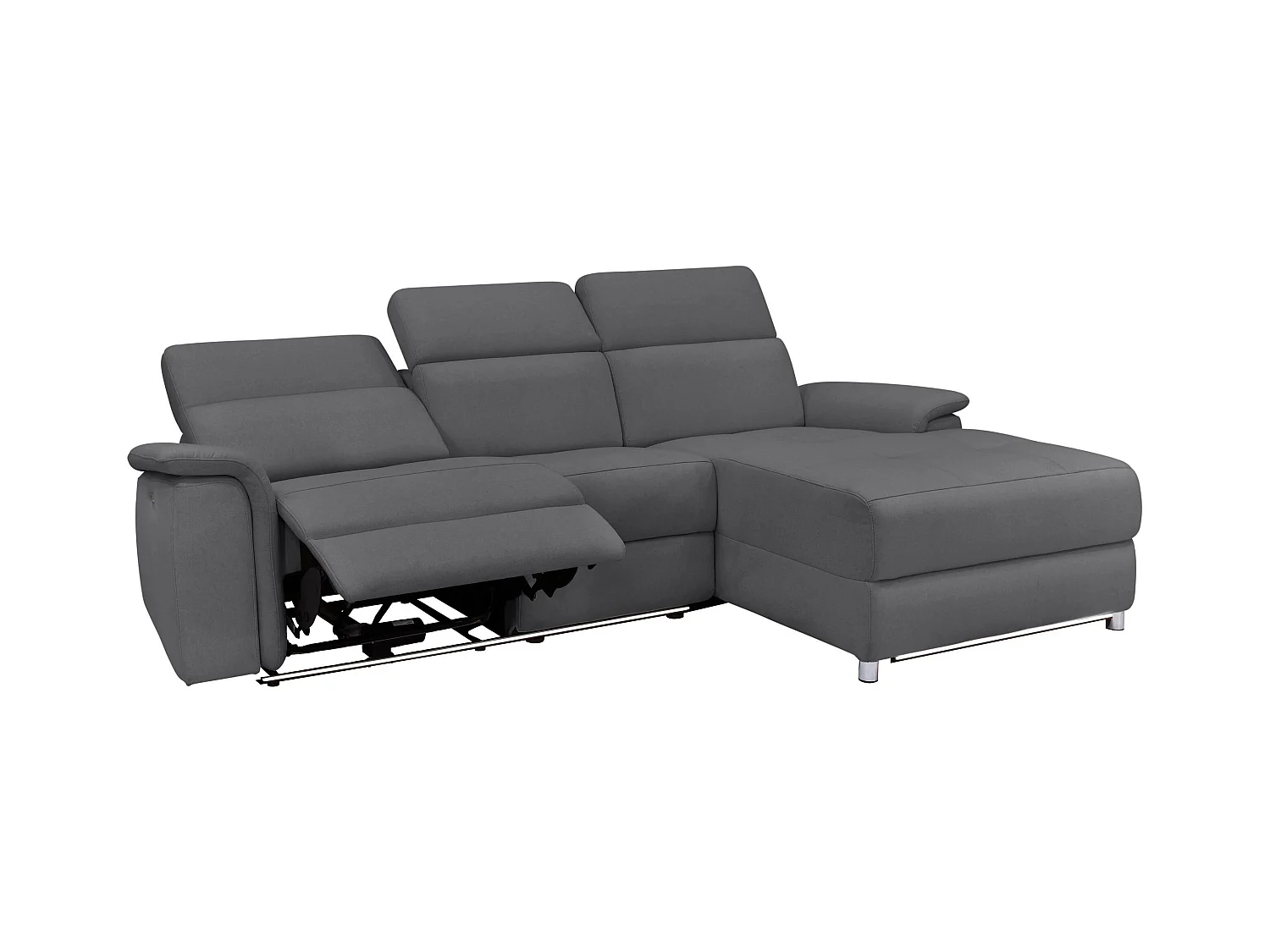 Pareli | Canapé 3 places avec fonction manuel tissu anthracite