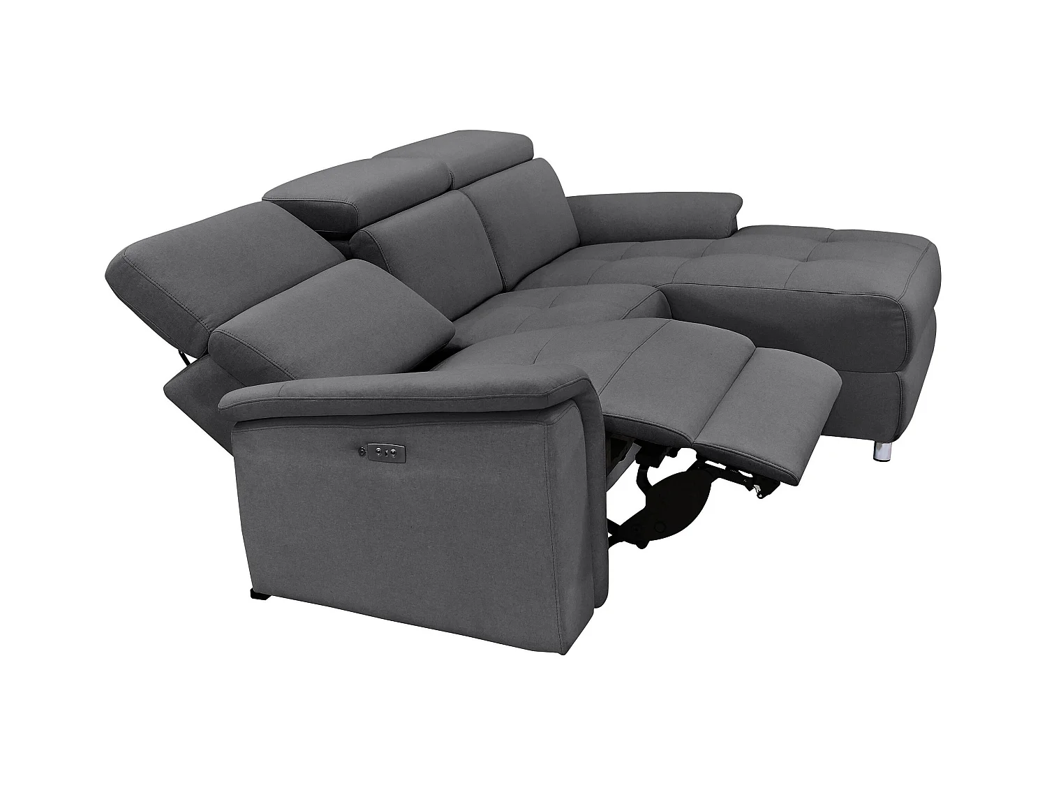 Pareli | Canapé 3 places avec fonction manuel tissu anthracite