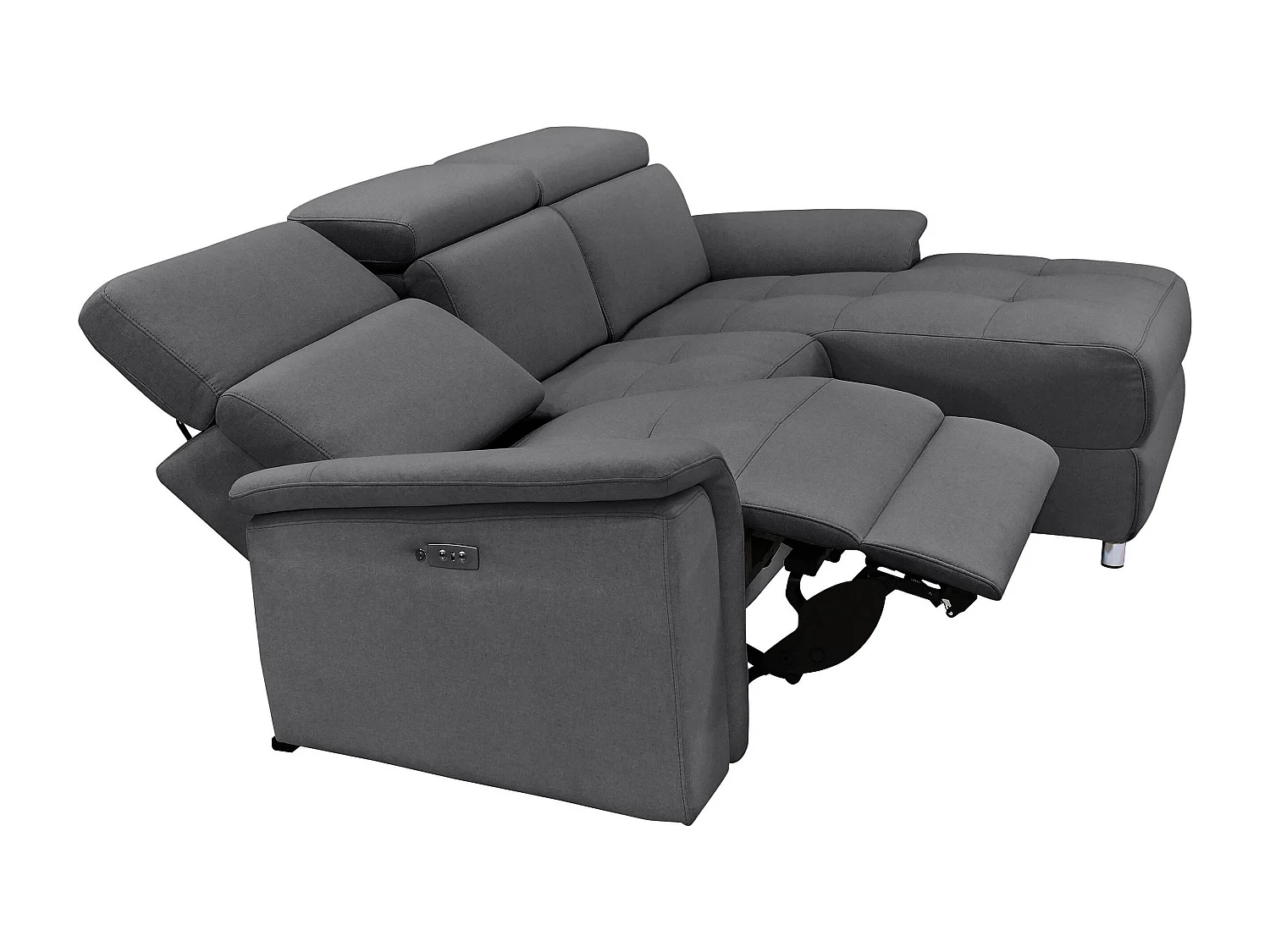 Pareli | Canapé 3 places avec fonction manuel tissu anthracite