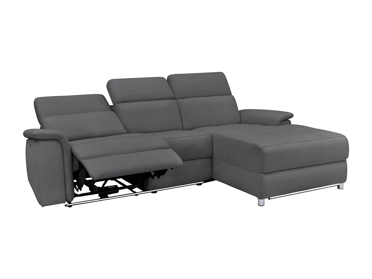 Pareli | Canapé 3 places avec fonction manuel tissu anthracite